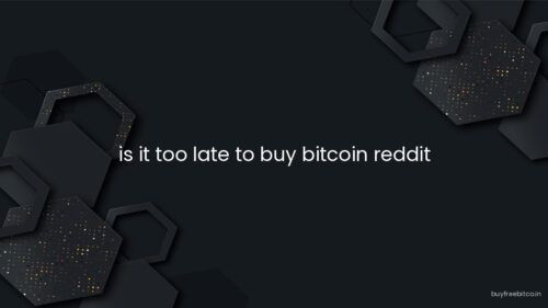 is it too late to buy bitcoin reddit