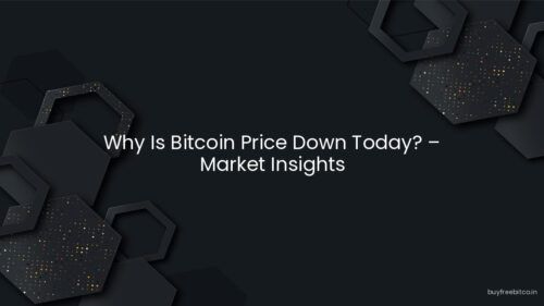 Why Is Bitcoin Price Down Today? – Market Insights