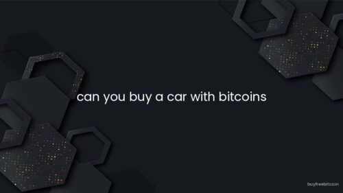 can you buy a car with bitcoins