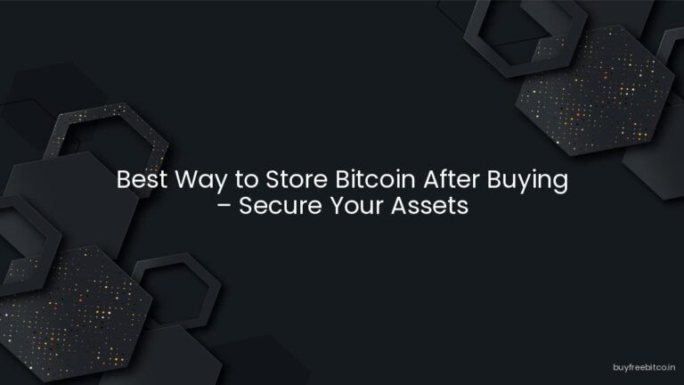 Best Way to Store Bitcoin After Buying – Secure Your Assets