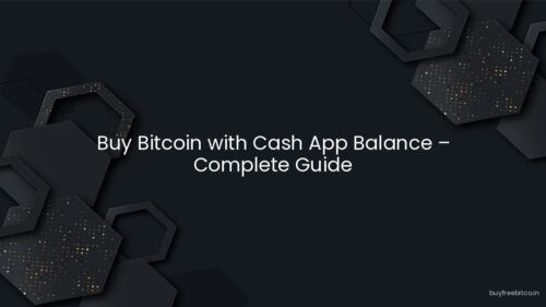 Buy Bitcoin with Cash App Balance – Complete Guide