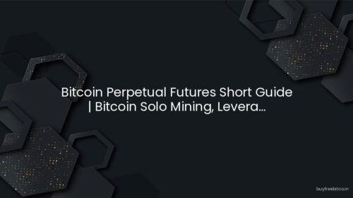 Bitcoin Perpetual Futures Short Guide | Bitcoin Solo Mining, Levera...