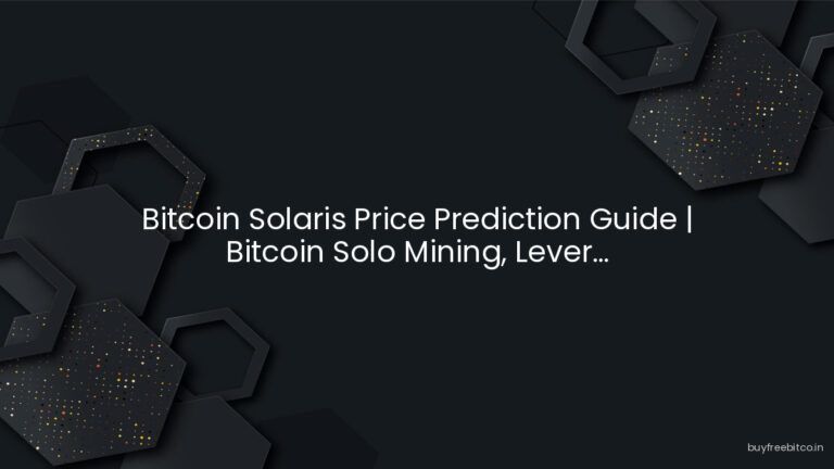 Bitcoin Solaris Price Prediction Guide | Bitcoin Solo Mining, Lever…